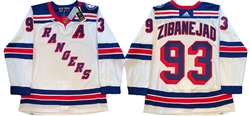 Mika Zibanejad White New York Rangers Game-Used #93 Set 3 Jersey Worn  During Games Played Between March 20 and April 23 2022 - Size 56